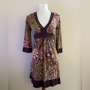 Y2K Vintage Babydoll Body Central Brown Dress Fall Fairy Boho Cutegoth retro